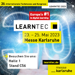 Banner von der Learntec. Es beschreibt den Standort des Stands der STL GmbH. Der befindet sich in Halle 1, Stand C56