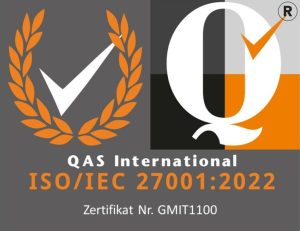 Iso zertifiziert Zertifikat Nummer GMIT1100 für ISO 27001:2022 für die STL GmbH